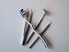 dental tools and brush
